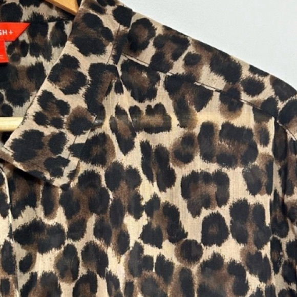 2X Joe Fresh Floaty Chiffon Animal Print Button Down Tunic - Picture 15 of 15